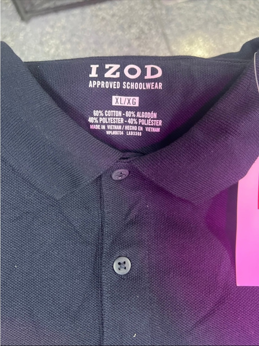 Izod Black Men’s School Polo Shirt
